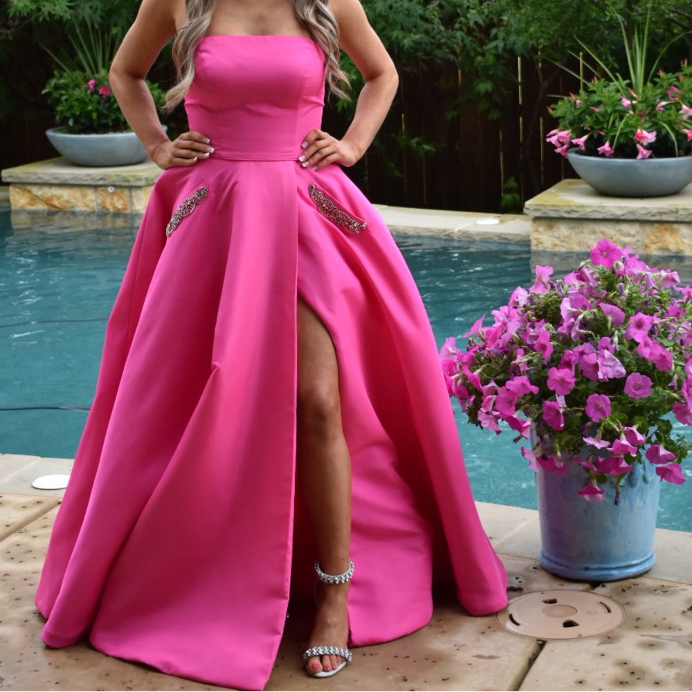 Hot pink Sherri Hill gown with pockets